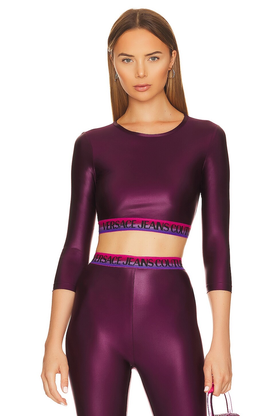 

Рубашка Versace Jeans Couture Shiny, цвет Fig