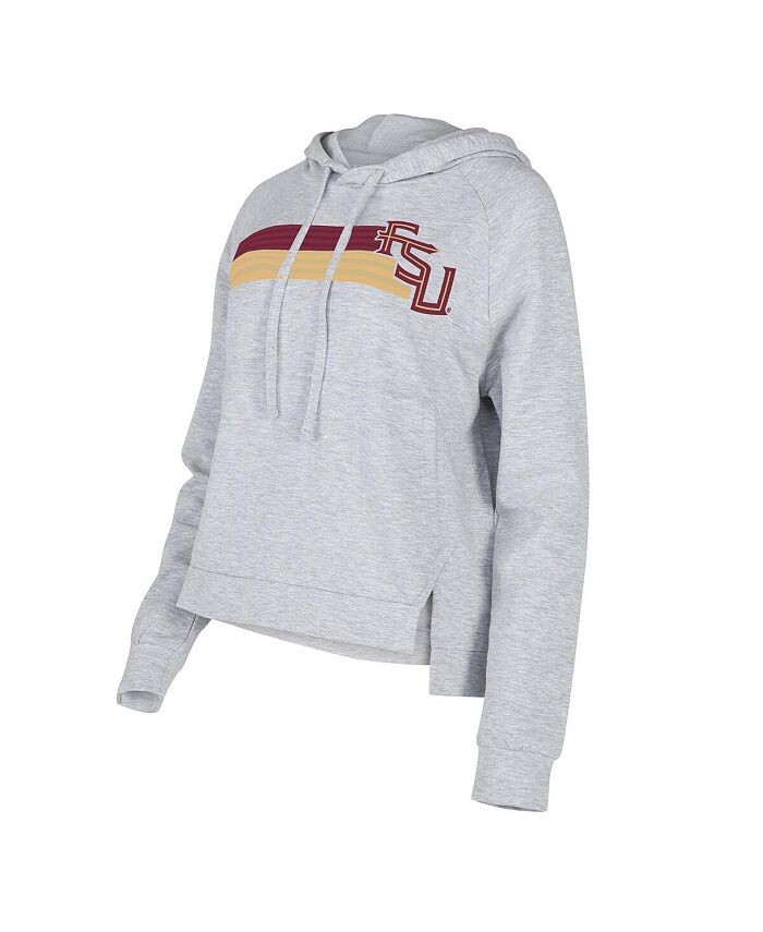 

Женский серый пуловер с капюшоном и принтом реглан, серый цвет Florida State Seminoles Cedar nbsp;Tri-Blend Concepts Sport, серый