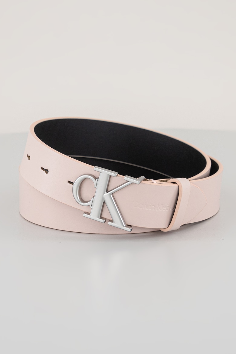 Кожаный ремень с логотипом Calvin Klein Jeans, розовый