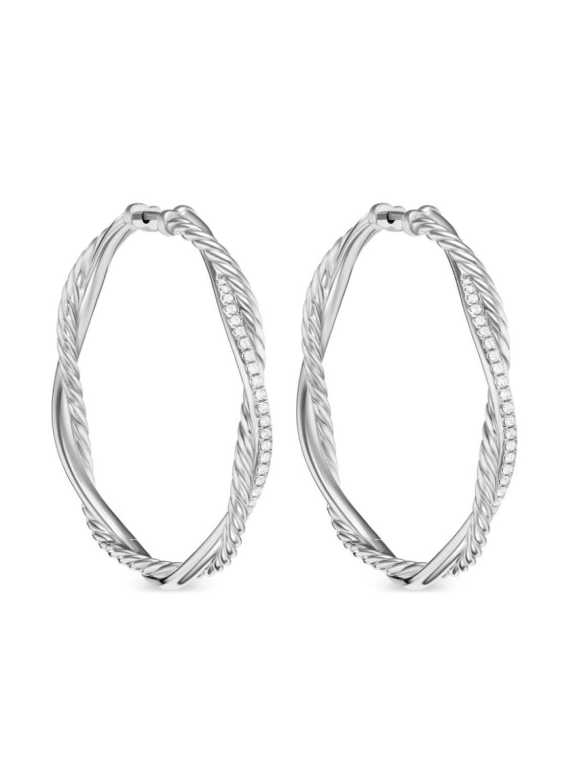 

Серебряные серьги-кольца Infinity David Yurman, серебряный