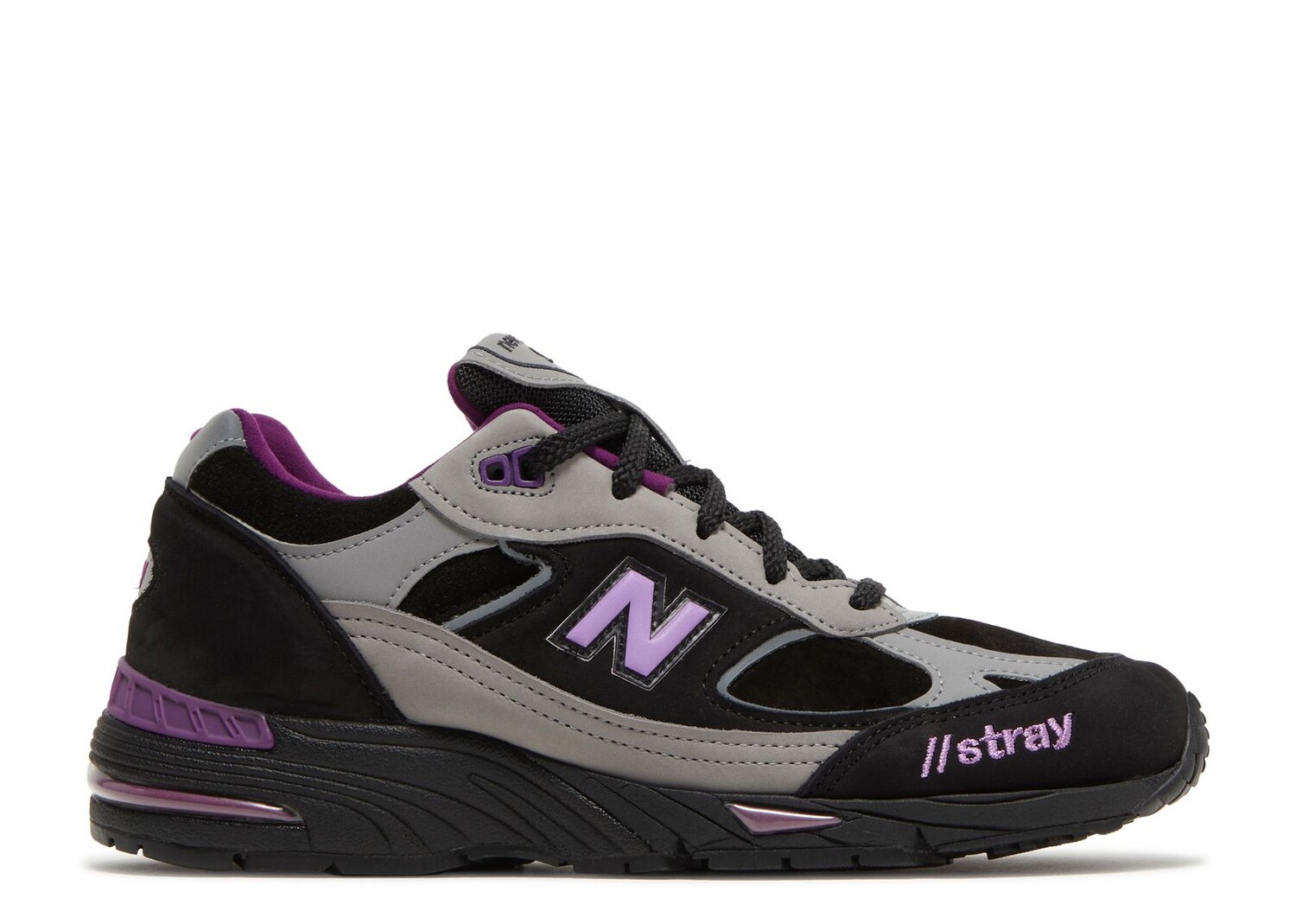 Кроссовки New Balance Stray Rats X Wmns 991 Made In England 'Black Purple', черный кроссовки new balance stray rats x 991 made in england black purple черный