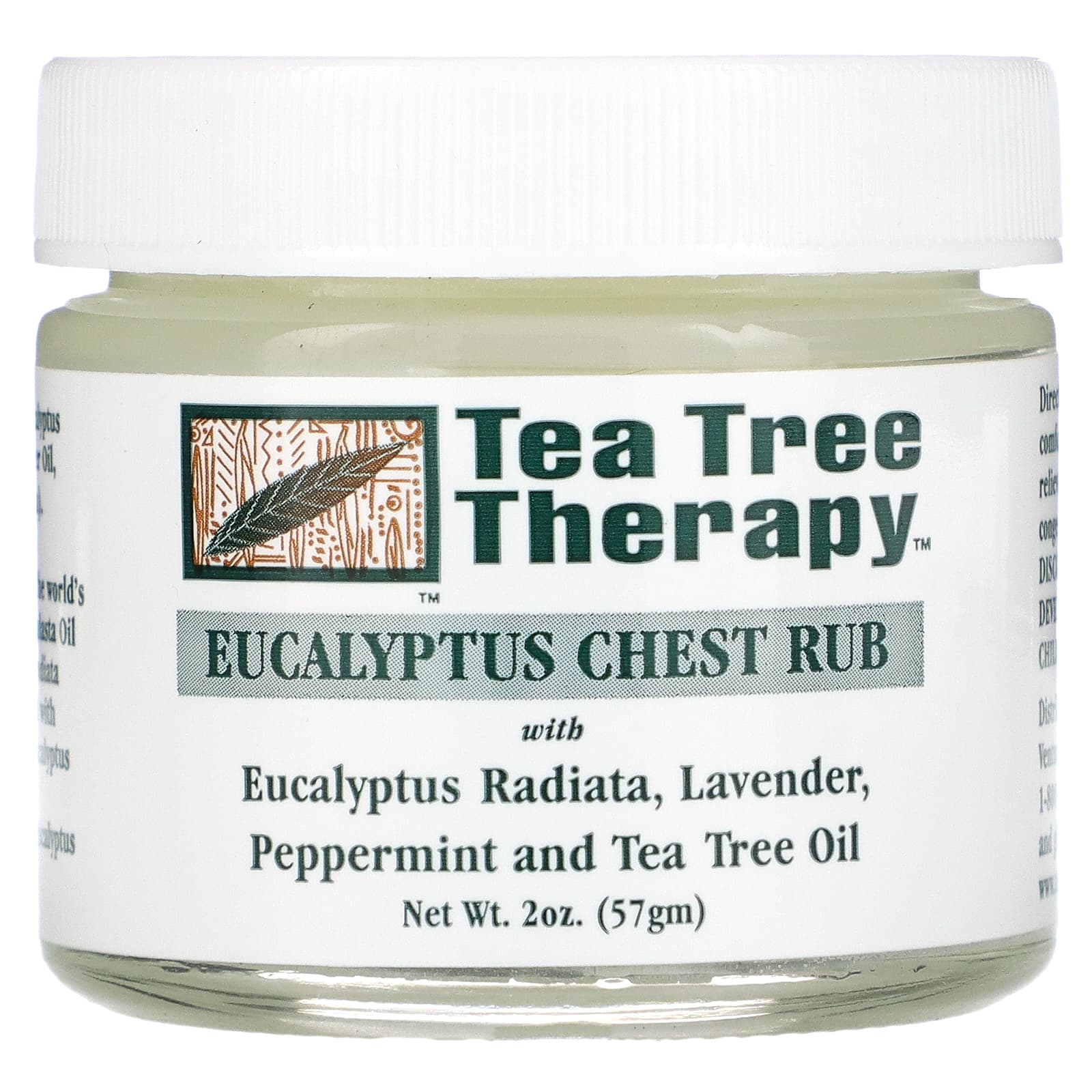 Tea Tree Therapy Эвкалиптовая мазь - растирка для груди 2 унции (57 г) tea tree therapy зубочистки с корицей около 100 шт