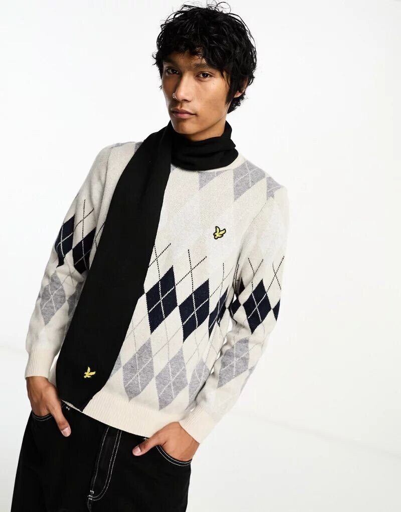 

Черный шарф с логотипом Lyle & Scott