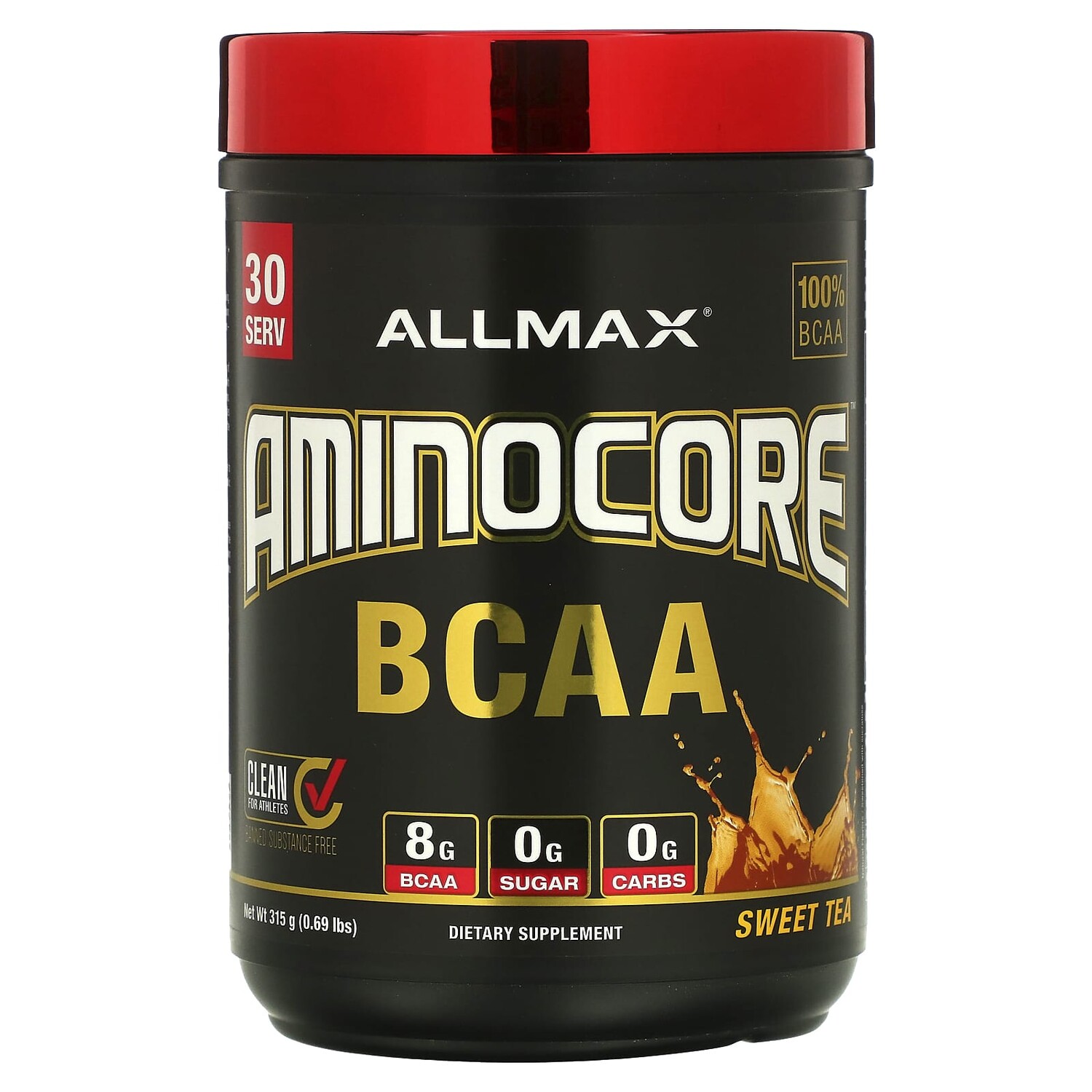 

AMINOCORE BCAA, сладкий чай, 315 г (0,69 фунта), ALLMAX