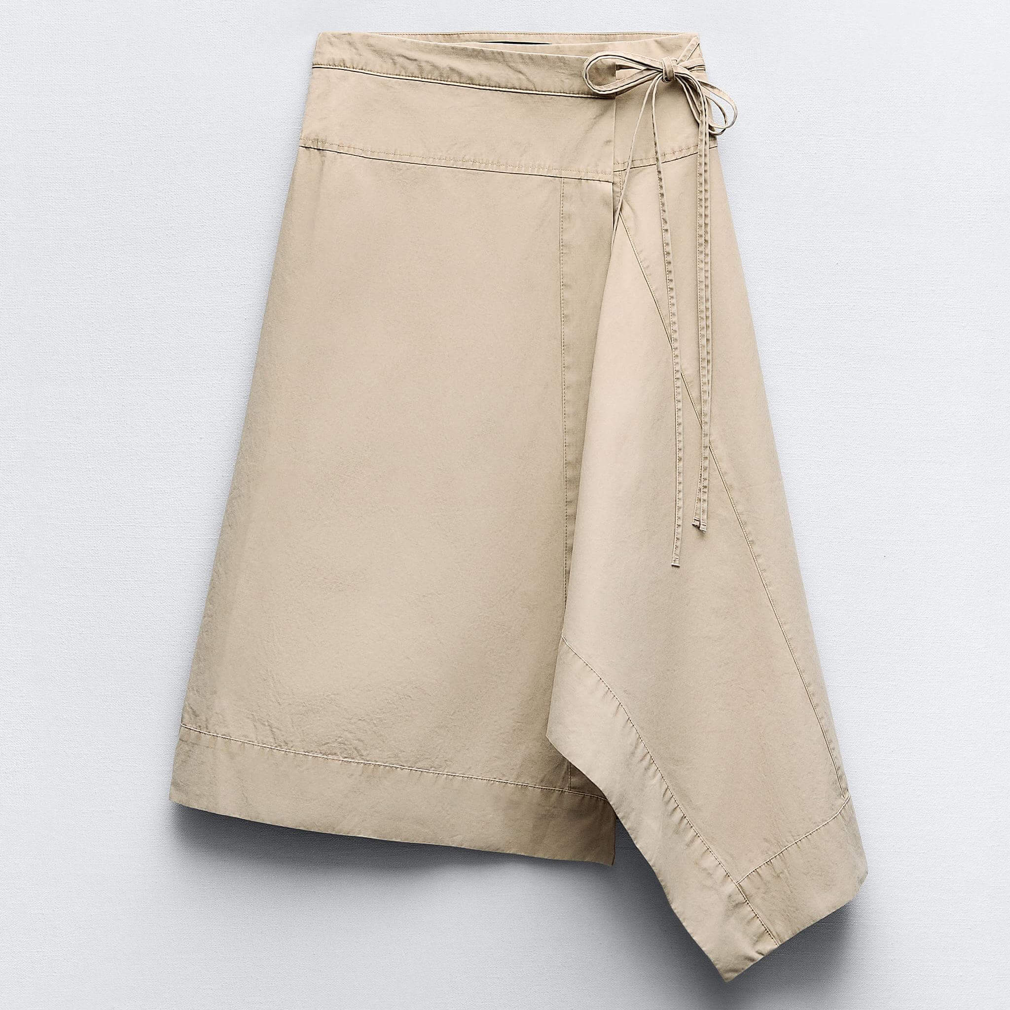 Юбка миди Zara Wrap-Style, светло-коричневый юбка шорты zara flowing светло коричневый