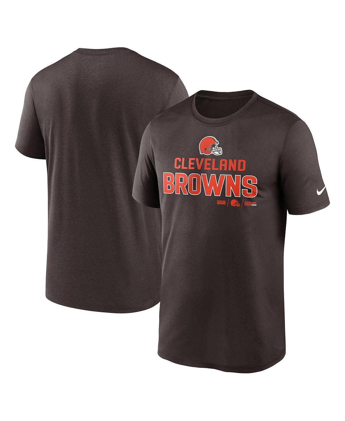 Мужская коричневая футболка cleveland browns legend community performance Nike, коричневый