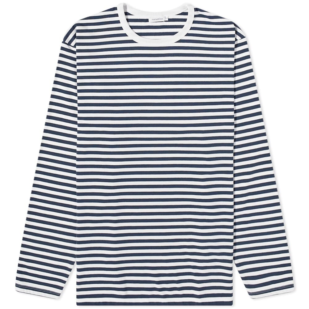 

Футболка Nanamica Long Sleeve COOLMAX Stripe Tee, Серый