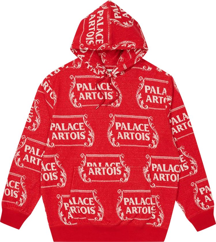 Толстовка Palace x Stella Artois Towel Hood 'Red/White', красный толстовка palace x stella artois hood gold золотой