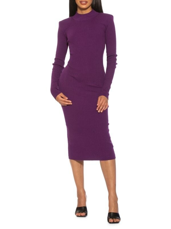 

Платье Облегающее Трикотажное Alexia Admor в рубчик, plum