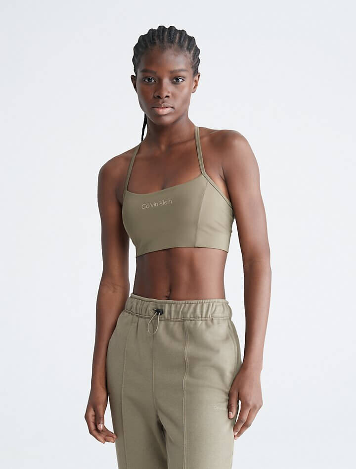 

Спортивный бюстгальтер Calvin Klein Essentials Low Impact, серо-зеленый