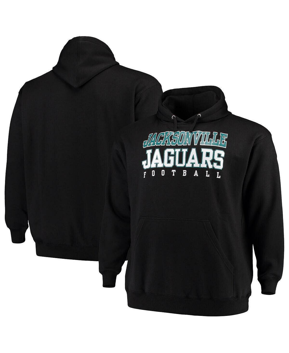 

Мужская черная толстовка с капюшоном jacksonville jaguars big and tall stacked pullover Majestic, черный