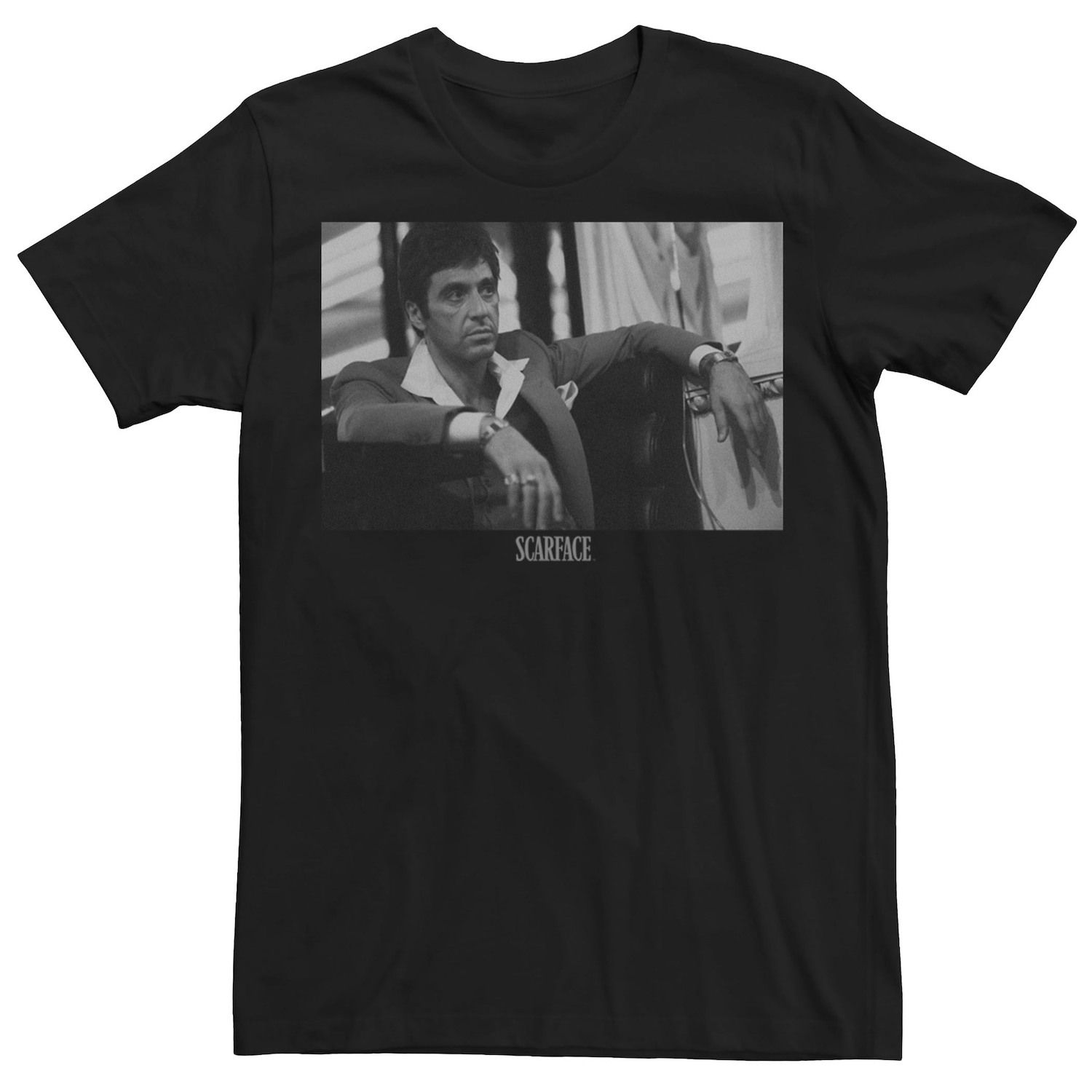 Мужская футболка с логотипом Scarface Tony Montana Sitting Portrait Licensed Character
