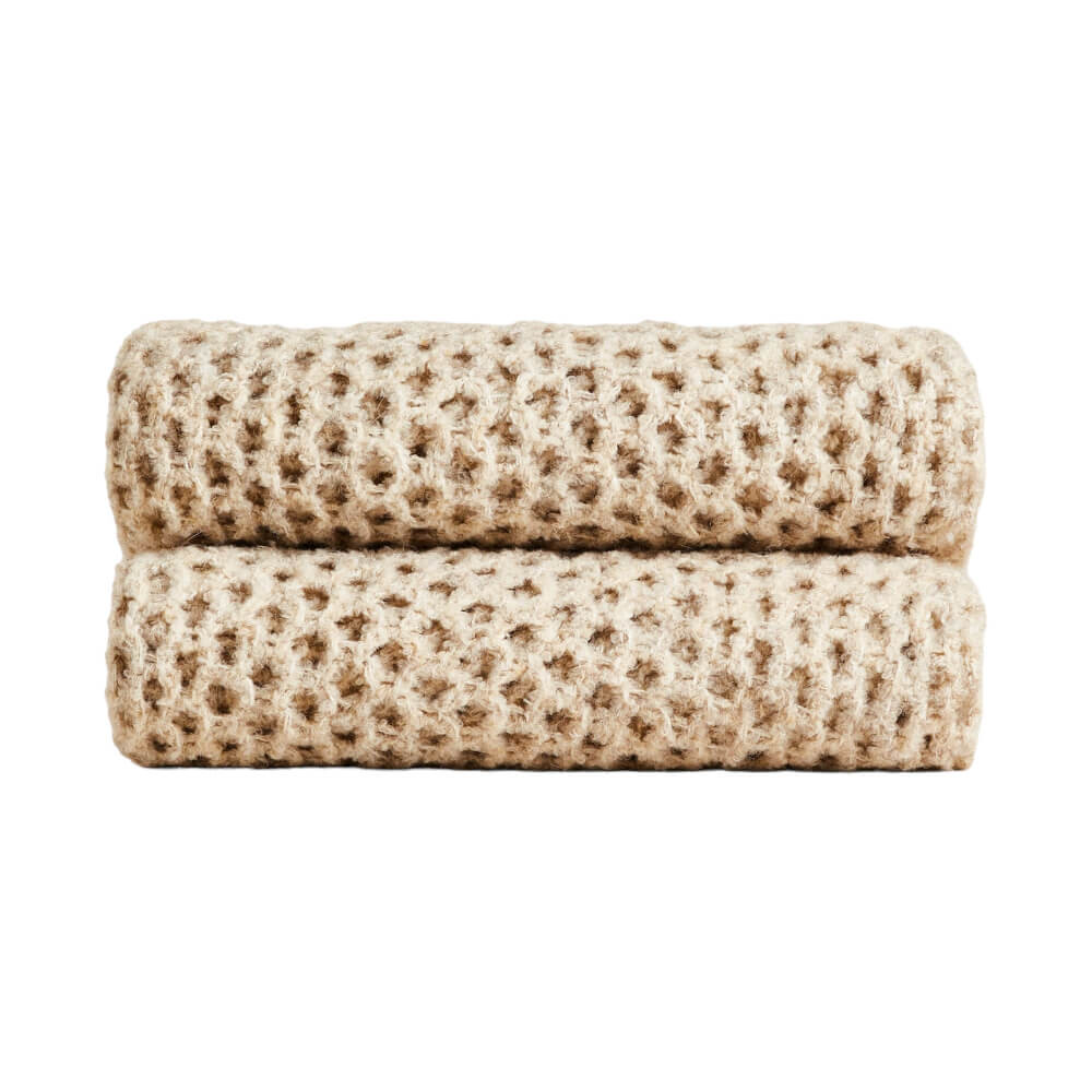 

Плед Zara Home Open Knit, песочный