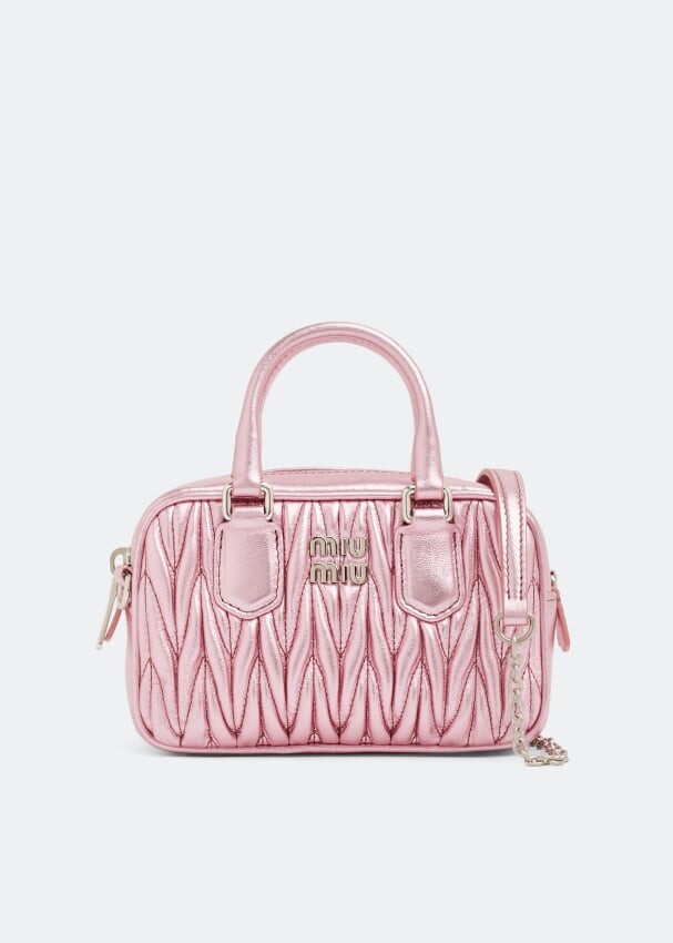 

Сумка MIU MIU Matelassé top handle mini bag, розовый