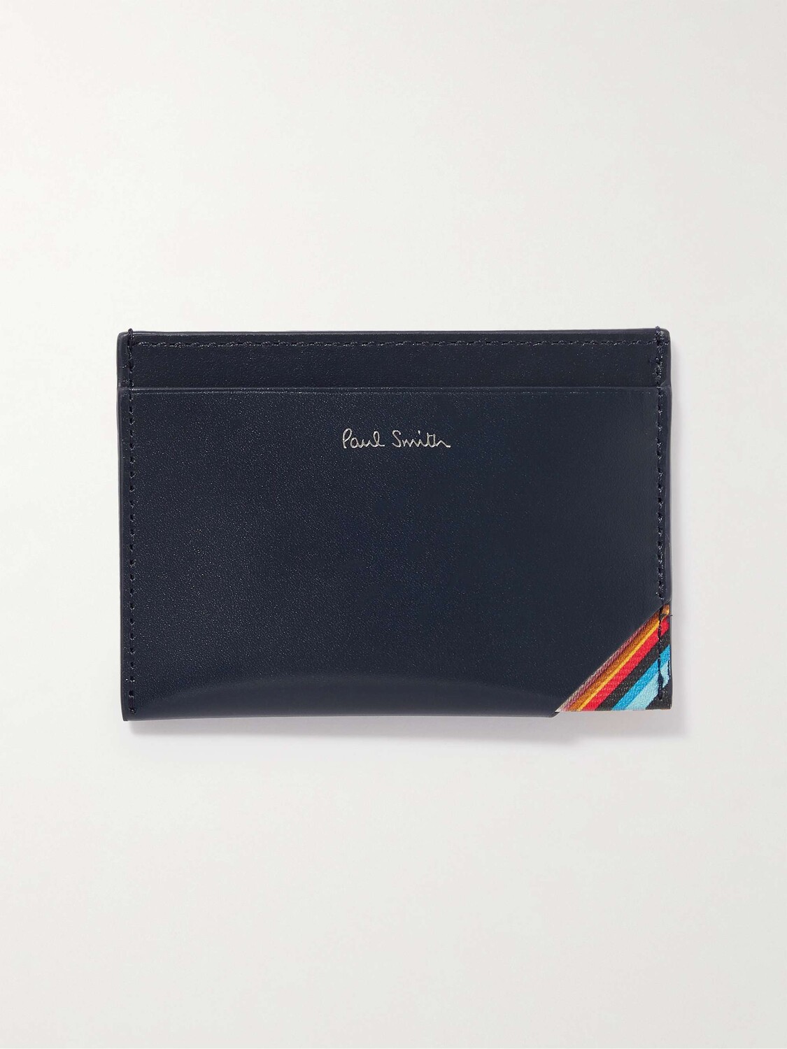 

Полосатый кожаный картхолдер PAUL SMITH, синий