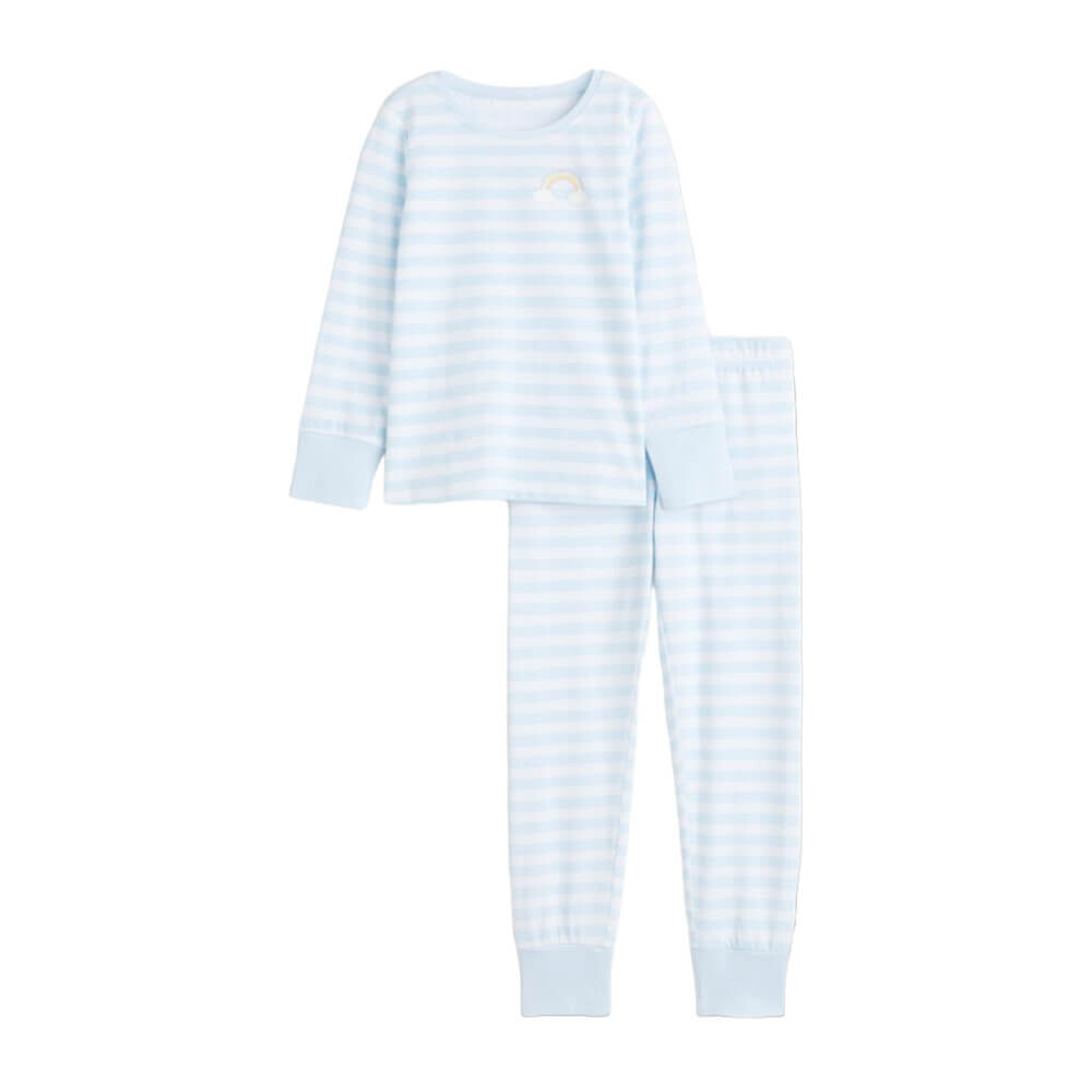 

Пижама с отворотом на манжете H&M Striped, голубой