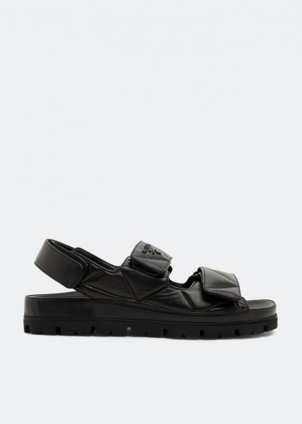 

Сандалии PRADA Padded nappa leather sandals, черный