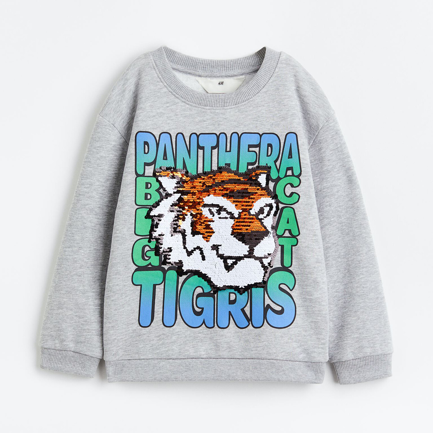 

Толстовка с флип-пайетками H&M Panthera Tigris, светло-серый