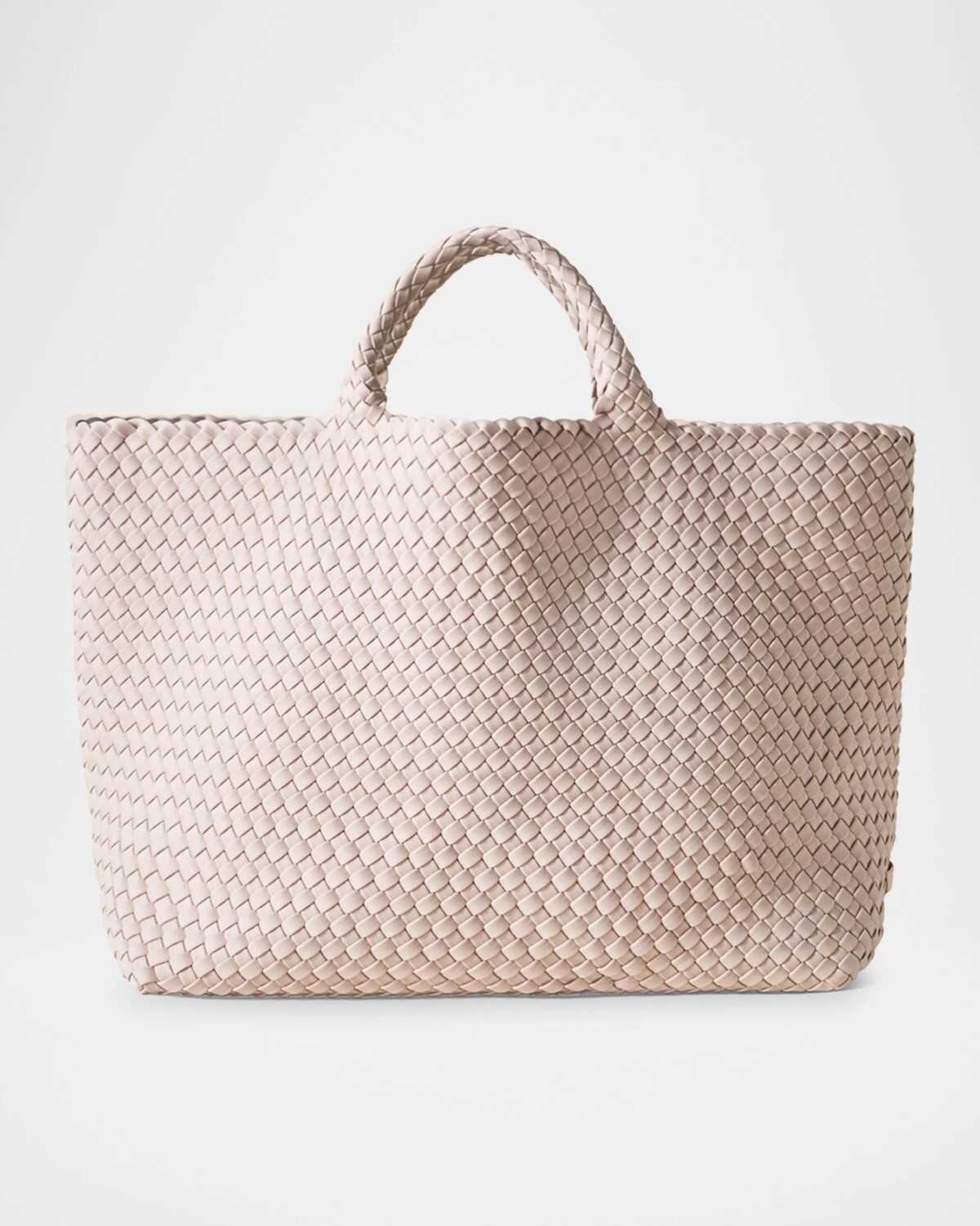 

Большая тканая большая сумка St. Barths Naghedi, цвет Shell Pink