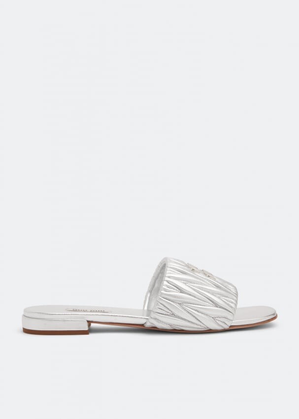 

Сандалии MIU MIU Padded mordoré sandals, серебряный