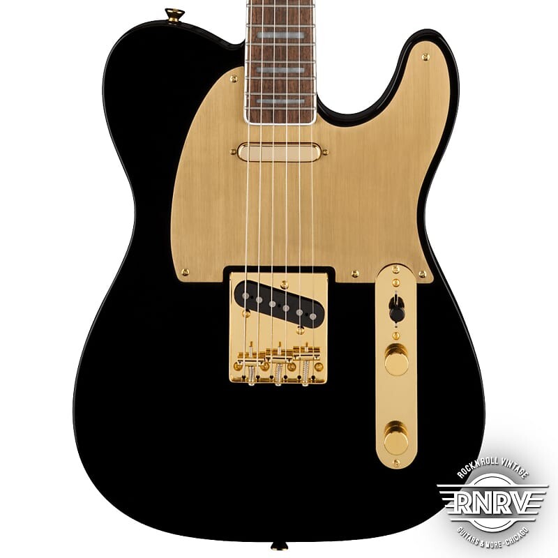 

Squier 40th Anniversary Telecaster, Gold Edition, лавровый гриф, золотая анодированная накладка, черный Fender