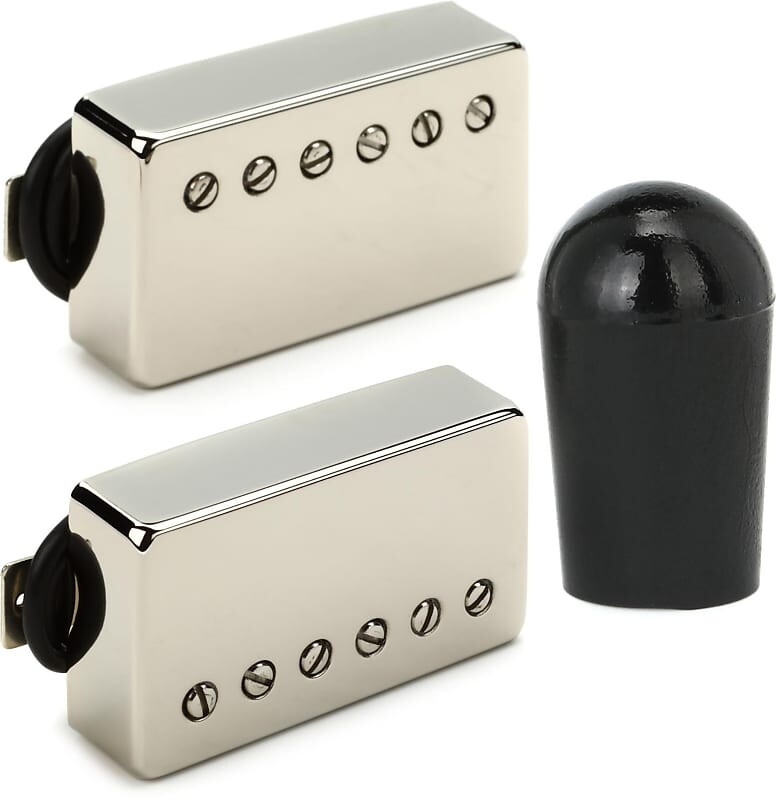 

Комплект звукоснимателей Seymour Duncan Pearly Gates Humbucker из 2 предметов — никелевый комплект с аксессуарами Gibson Колпачок тумблера — черный