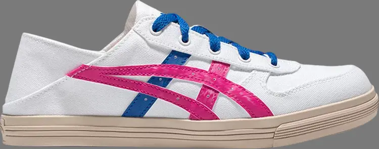 aaron slip on white pink blue Asics