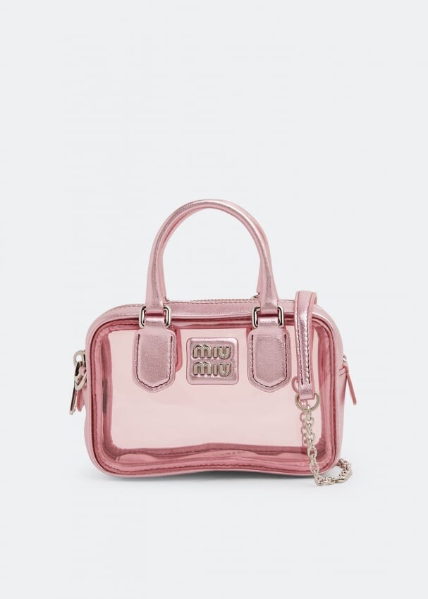 

Сумка MIU MIU PVC top handle mini bag, розовый