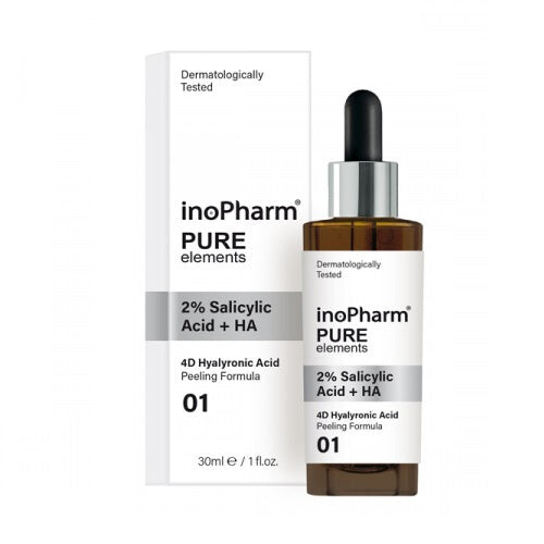 

InoPharm Pure Elements 2% Salicylic Acid + HA Пилинг-скраб для лица с 2% салициловой кислотой и гиалуроновой кислотой 30мл