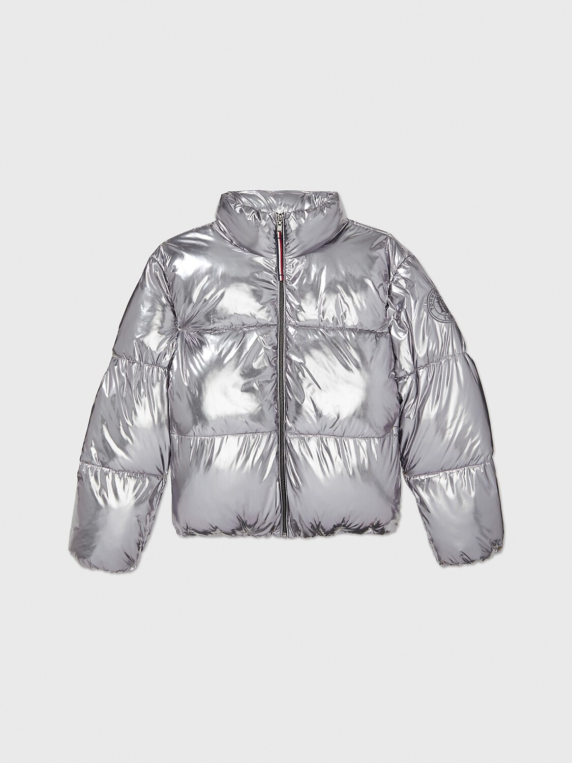 

Пуховик из глянцевой фольги Tommy Hilfiger, серебряный