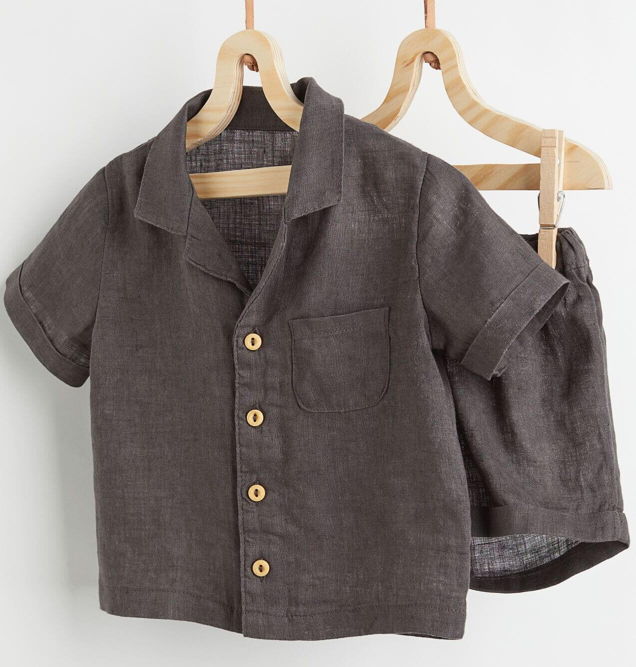 

Комплект одежды H&M Linen, 2 предмета, серый