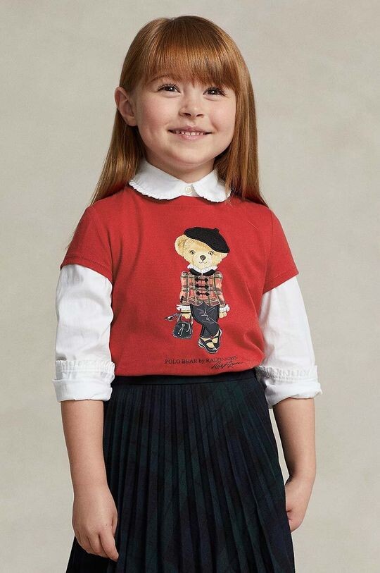 

Детская хлопковая футболка Polo Ralph Lauren, красный