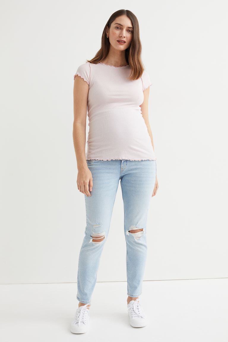 

Джинсы до щиколотки MOM Mom H&M, светло-голубой деним