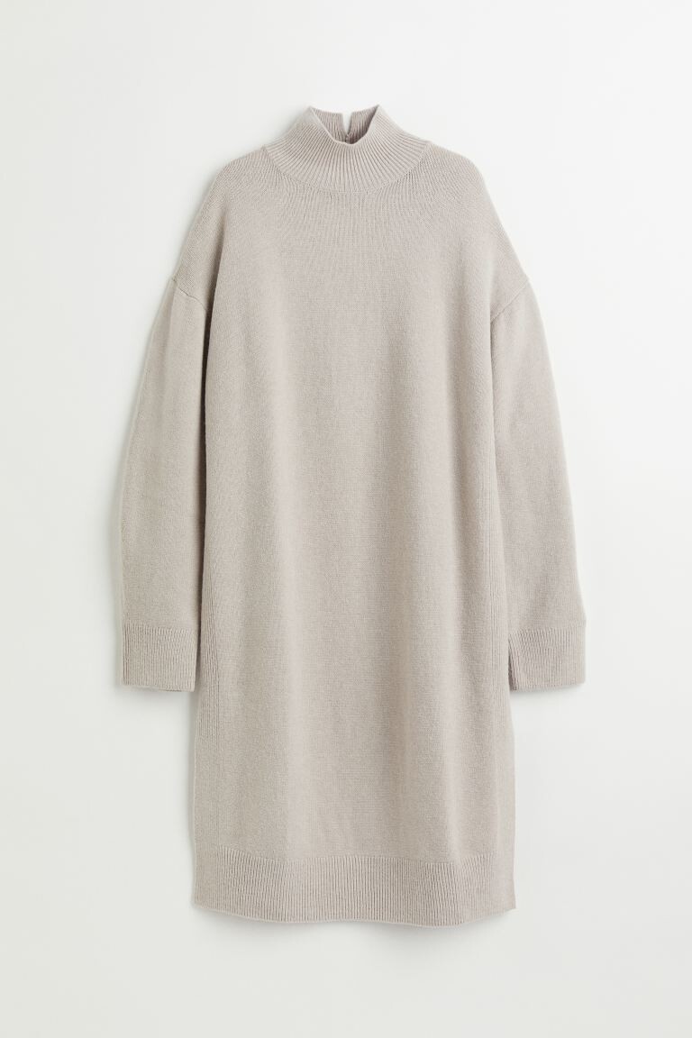 

Вязаное платье H&M, светло-бежевый меланж