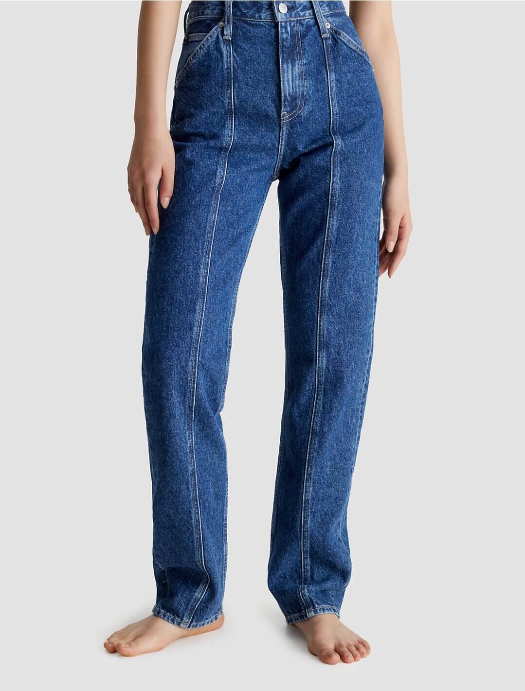 

Джинсы прямого кроя Calvin Klein High Rise, синий