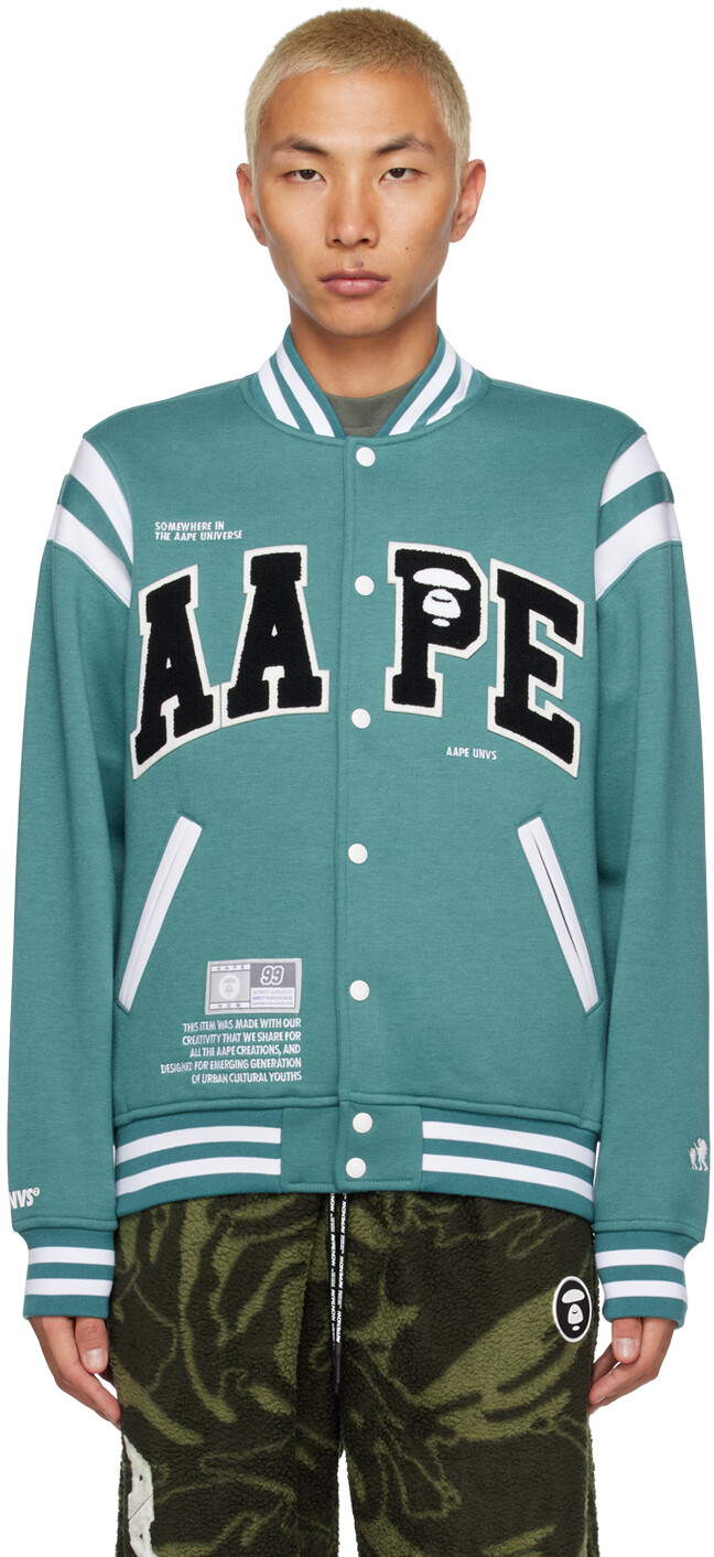 

Зеленый бомбер с нашивками AAPE by A Bathing Ape