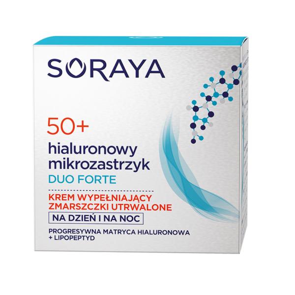 Soraya Hyaluronic Microinjection Duo Forte 50+ дневной и ночной крем, заполняющий разглаживающие морщины 50мл интенсивная сыворотка филлер для коррекции морщин с 5 типами гиалуроновой кислоты helena rubinstein replasty profiller 50 мл