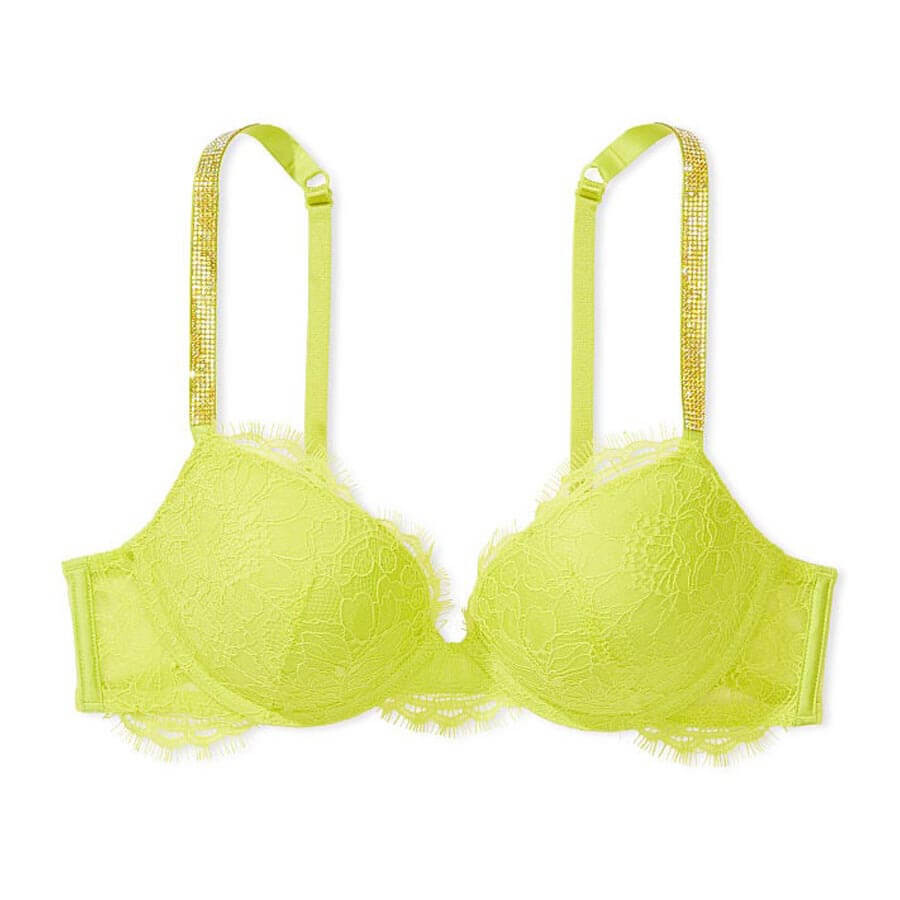 Бюстгальтер Victoria's Secret Very Sexy Shine Strap Lace, желтый sexy lace 2pcs strap top