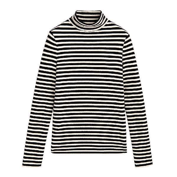 

Водолазка Massimo Dutti Striped High Neck, темно-синий