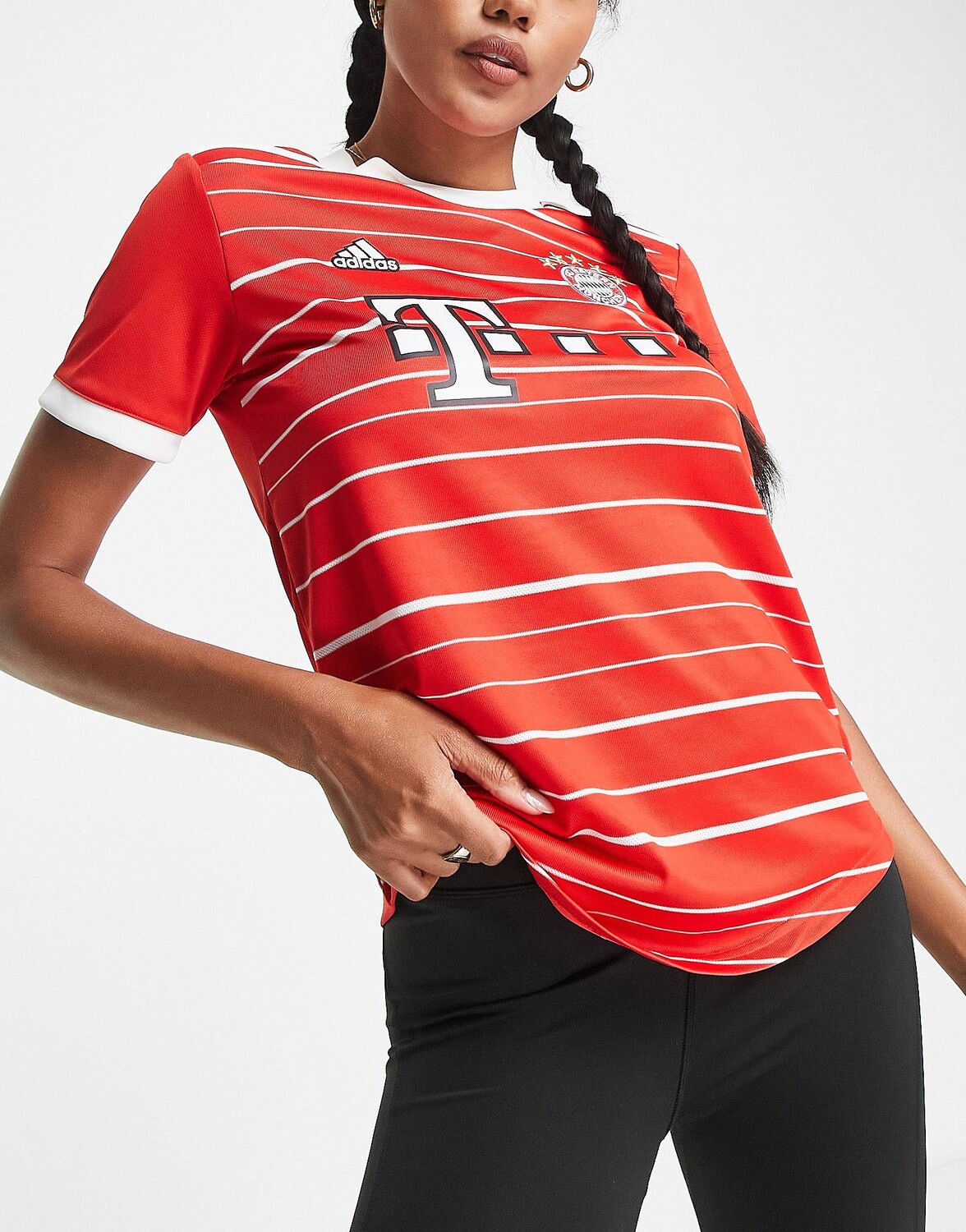 

Красная женская домашняя футболка adidas Football FC Bayern Munich 2022/23