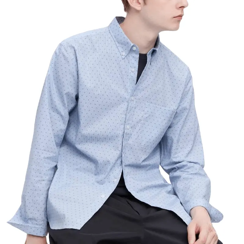 

Рубашка Uniqlo Printed, голубой