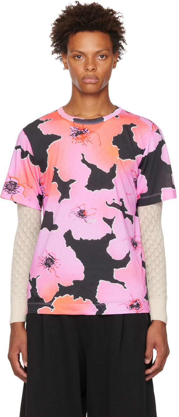 

Розовая футболка с принтом Dries Van Noten