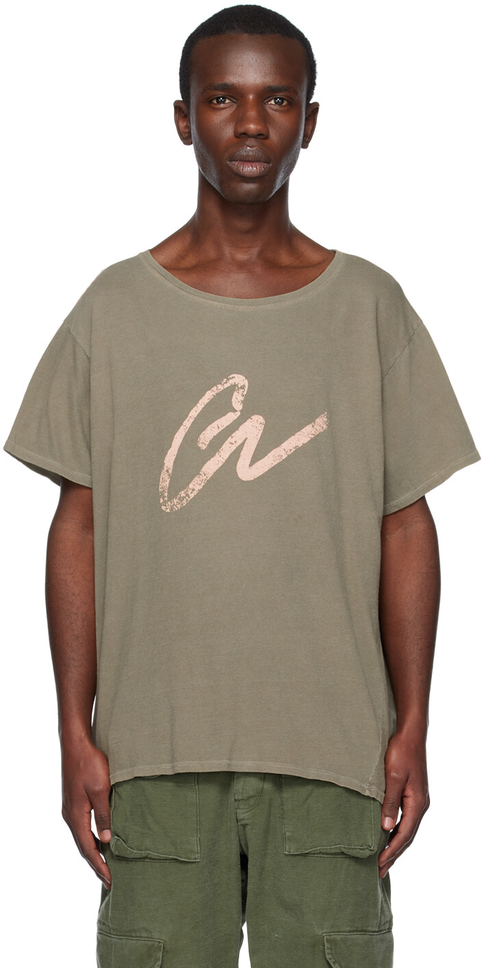 

Футболка хаки 'GL' Greg Lauren