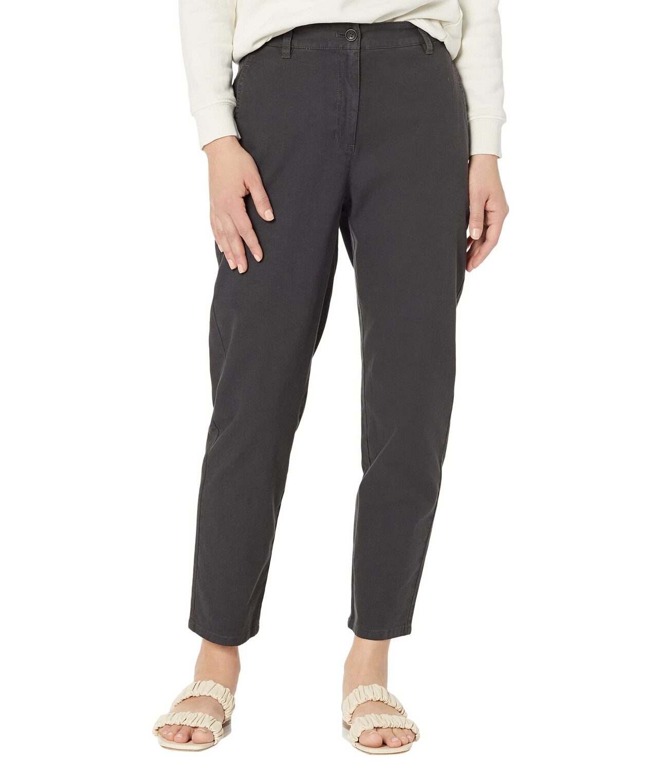 

Брюки Eileen Fisher, Petite High-Waisted Tapered Ankle Pants in Organic Cotton Hemp Stretch