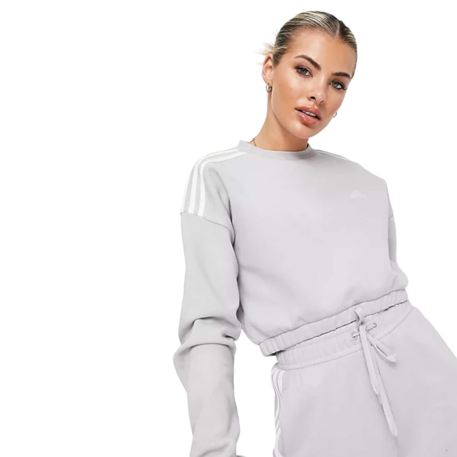 

Свитшот Adidas Training Cropped With Three Stripes, серый