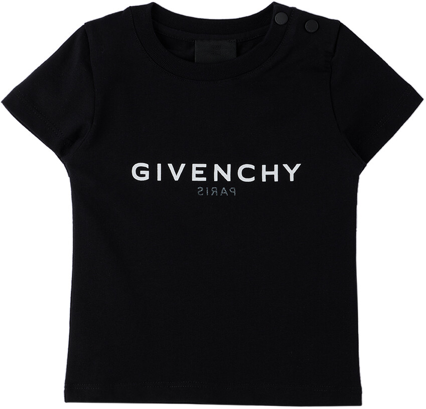 

Детская черная футболка с принтом Givenchy
