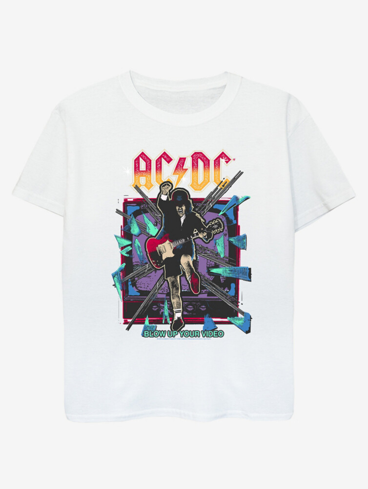 

Детская белая футболка с принтом NW2 ACDC Video Slogan George., белый