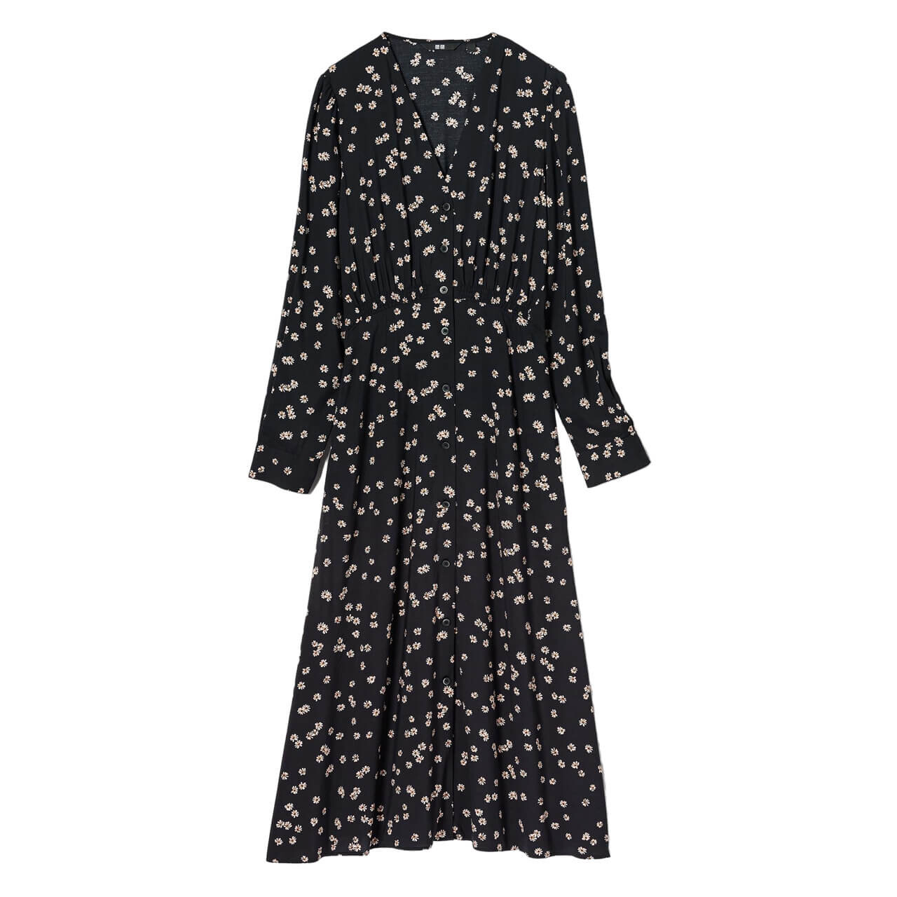 

Платье Uniqlo V-Neck Flared Long Sleeved, черный