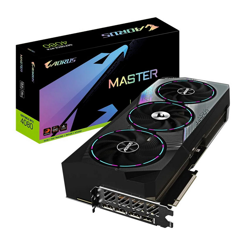 Видеокарта Gigabyte Aorus GeForce RTX 4080 Master, 16ГБ, GV-N4080AORUS M-16GD, серый видеокарта gigabyte aorus geforce rtx 3070 master 8gb