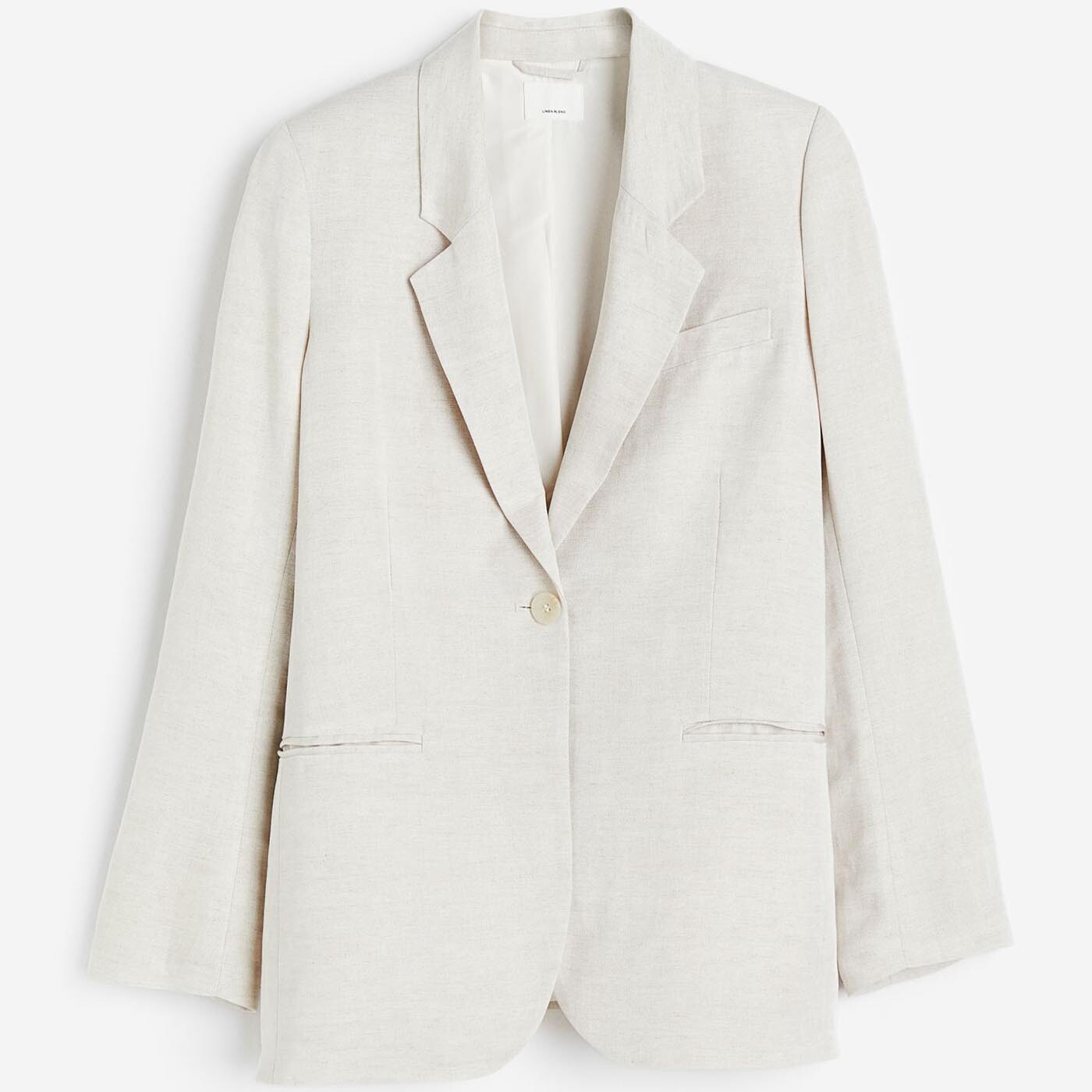 

Блейзер H&M Single-breasted Linen-blend, белый
